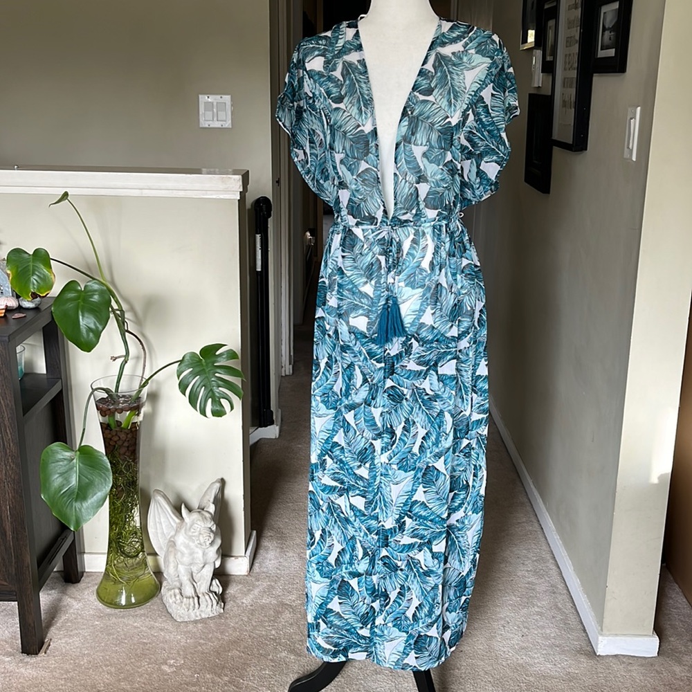 Sheer longline kimono